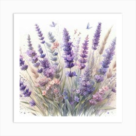 Lavender Flowers 4 Art Print