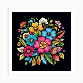 Colorful Flowers Art Print