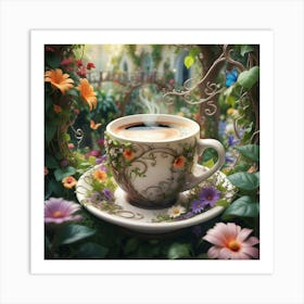 Coffee In The Garden Art Print