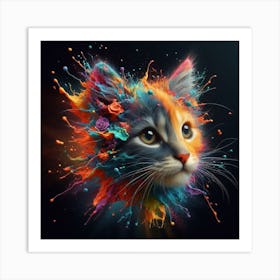 Colorful Cat 1 Art Print