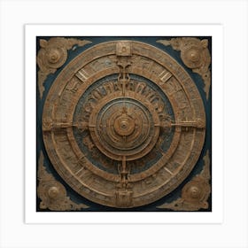 Aztec Calendar paintings art print 1 Art Print