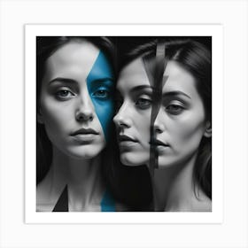 Woman With Blue Eyes Art Print