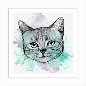 Watercolor Cat 2 Art Print