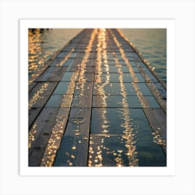 An Icy Boardwalk Art Print