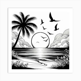 A serene beach 3 Art Print