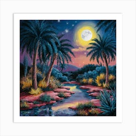 moonlit oasis 2 Art Print