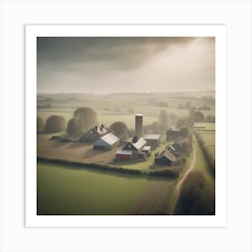 View Of Farm In England Haze Ultra Detailed Film Photography Light Leaks Larry Bud Melman Tren (2) Art Print