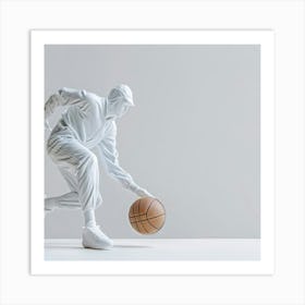 Basketball Player Dribbling Art Print