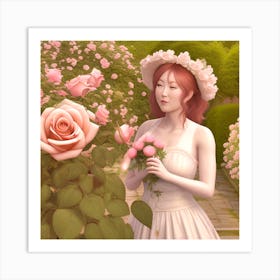 Roses In The Garden Art Print