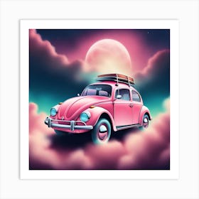 Pink VW Beetle Dream Art Print