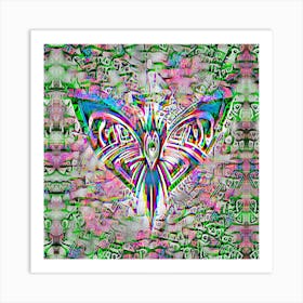Funky Psychedelic Rave Festival Butterfly 2 Art Print