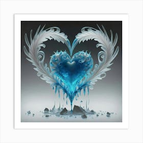 Heart silhouette in the shape of a melting ice sculpture 17 Art Print