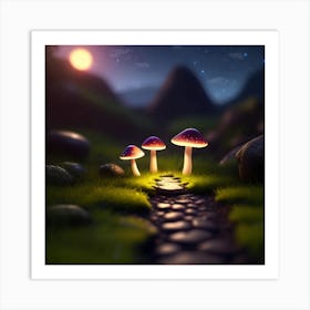 Glowing Mushrooms 5 Art Print