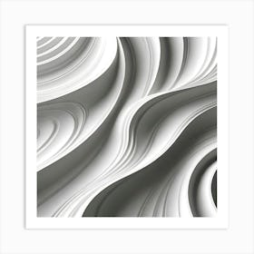 Abstract White Wavy Pattern 3 Art Print