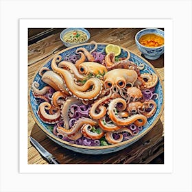 Octopus Salad Art Print