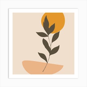 Sun And Leaf Art Print