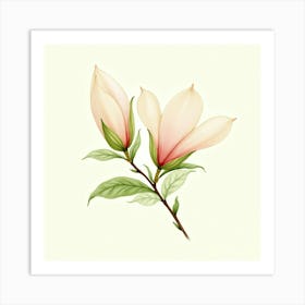 Flux Dev Delicate Magnolia Buds Rendered In Soft Dreamy Waterc 1 Poster