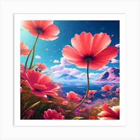 Pink Flowers 1 Art Print