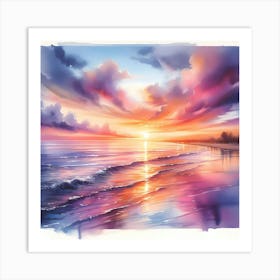 Sunset On The Beach 16 Art Print