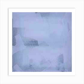 Abstract Minimalist square neutral art work, Rothko Inspired Reflections Neutral Blues Art Print