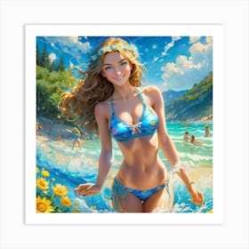 Beach Girl hj Art Print