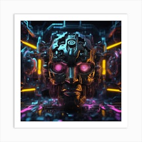 Futuristic Robot Head 2 Art Print