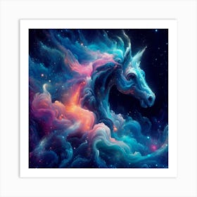 Unicorn In Space Art Print