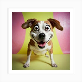 Funny Dog With Big Eyes Art Print