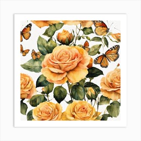 Produce High Fidelity 12k Hd Butterfly On Yellow R Art Print