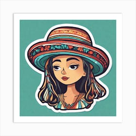 Mexico Hat Sticker 2d Cute Fantasy Dreamy Vector Illustration 2d Flat Centered By Tim Burton (35) Art Print