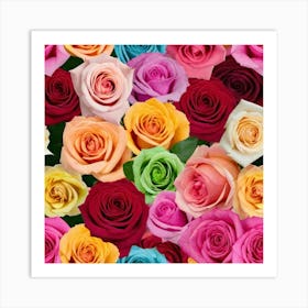 Colorful Roses 14 Art Print