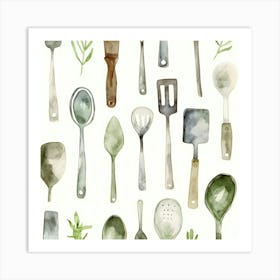 Kitchen Utensils Art Print