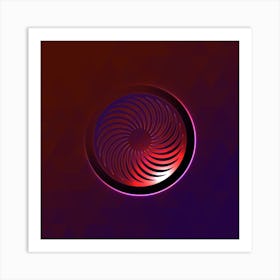 Geometric Neon Glyph on Jewel Tone Triangle Pattern 049 Art Print