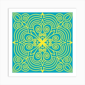 Kazakhstan Square Motif 1 Art Print