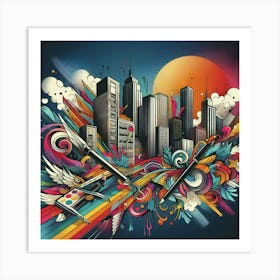 Abstract Cityscape Art Print