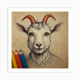 Goat Head 2 Art Print