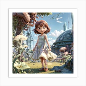 Girl In The Forest Art Print