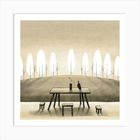 Table In The Woods Art Print