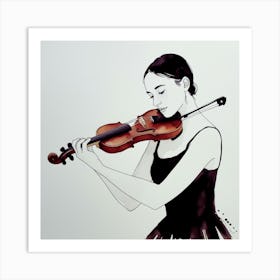 Girl Playing The Violin Art Print