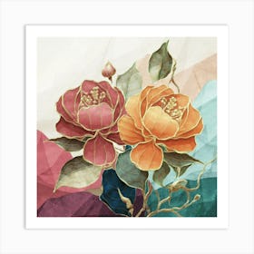 Two Chinese Flowers Art Print