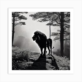 Lion In The Forest 3 Art Print