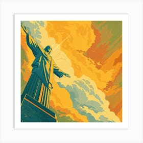 A Christ The Redeemer In Rio De Janeiro Lofi Ill 1720365659 2 Art Print