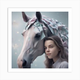 Girl With A Horse 8 Art Print