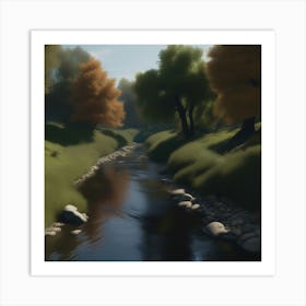 Stream In Autumn 1 Art Print