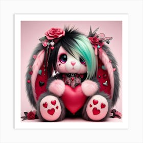 Valentine Floppy Eared Bunny Art Print