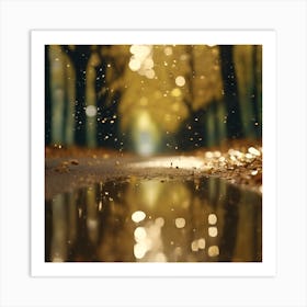 A Rainy Autumn, Avenue of Sycamore Trees Art Print