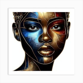 Abstract Portrait Of A Girl 1 Art Print