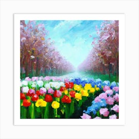 a flower garden in spring 13 Art Print