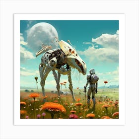 Surreal Cyborg Cows On A Farm Ai Art Depot 27 Art Print