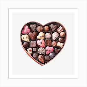 Heart Shaped Chocolates Art Print